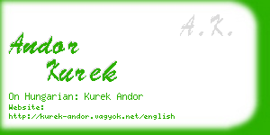 andor kurek business card
